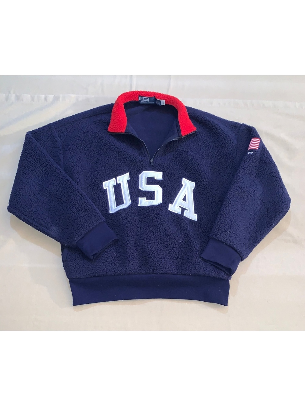 Polo Ralph Lauren USA Navy Fleece Quarter Zip Pullover and pants
